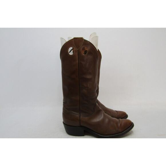 JUSTIN Mens Size 7 D Brown Leather Buckaroo Western Cowboy Roper Boots main image 8